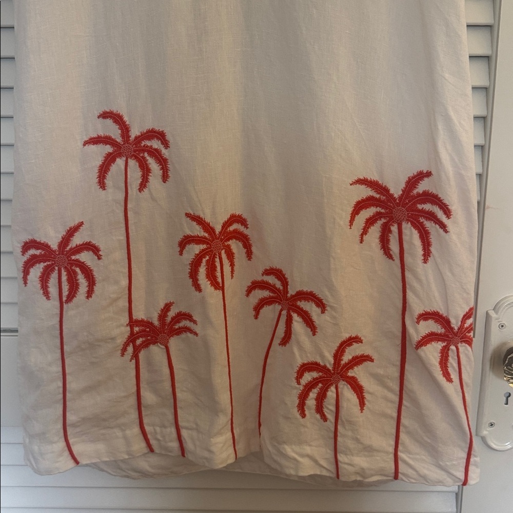 Chico's Linen Embroidered Palms Dress. - Picture 7 of 8